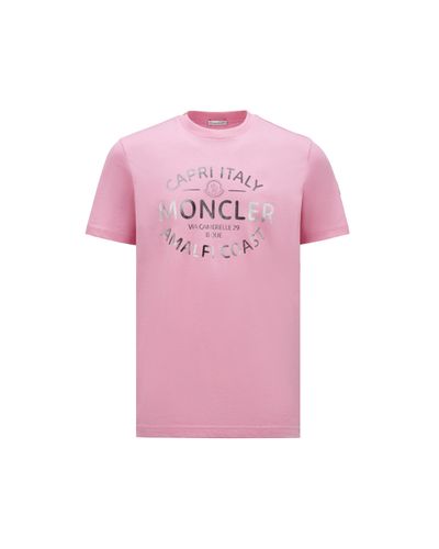 Moncler Metallic-logo-t-shirt - Pink
