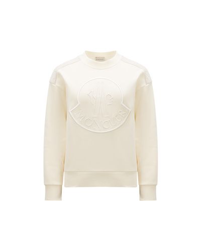 Moncler Embroidered Logo Sweatshirt - White
