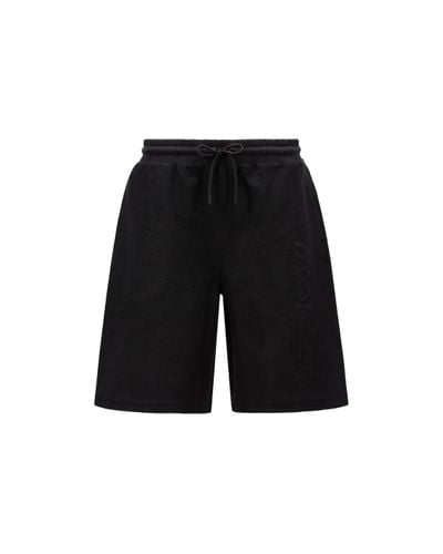 Moncler Embossed Logo Bermuda Shorts - Black