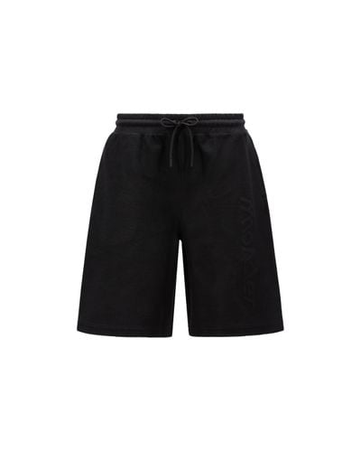 Moncler Pantalón bermuda con logotipo en relieve - Negro