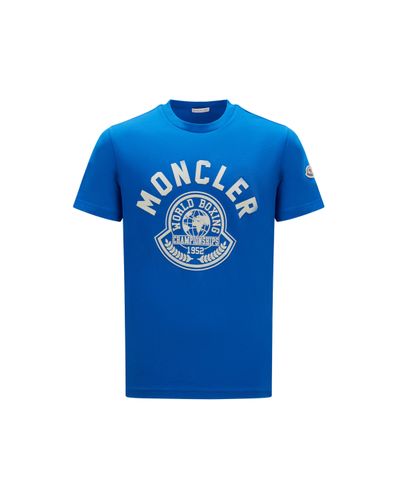 Moncler Camiseta con motivo estampado - Azul