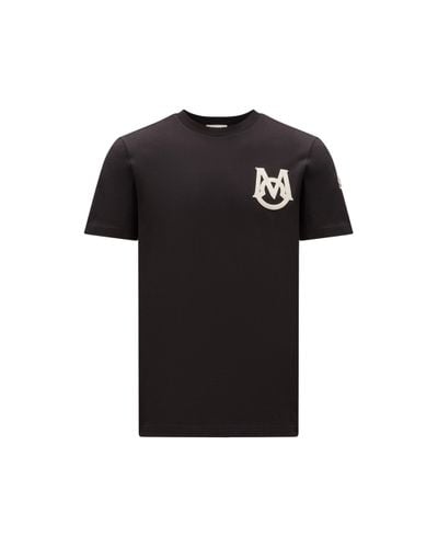 Moncler T-shirt mit monogramm - Schwarz