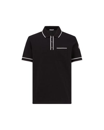 Moncler Color Block Polo Shirt Black