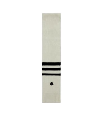 Moncler Striped Wool Scarf - White
