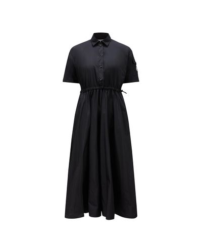 Moncler Poplin Midi Shirt Dress - Black