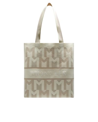 Moncler Tote bag aus strick mit monogramm - Grau
