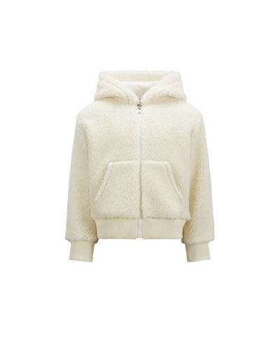 Moncler Teddy Zip-up Hoodie White - Natural