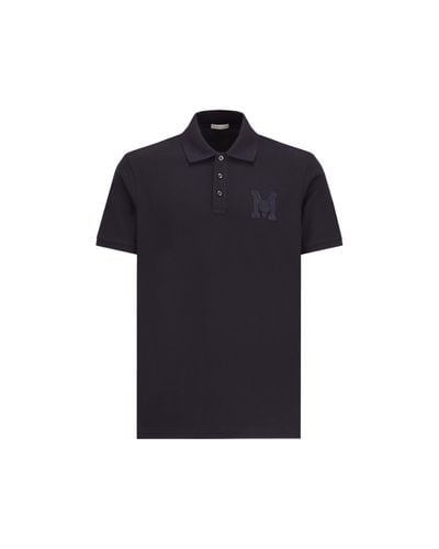 Moncler Polo con monograma bordado - Azul