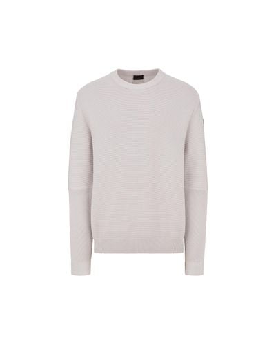 Moncler Cotton Sweater Gray - White