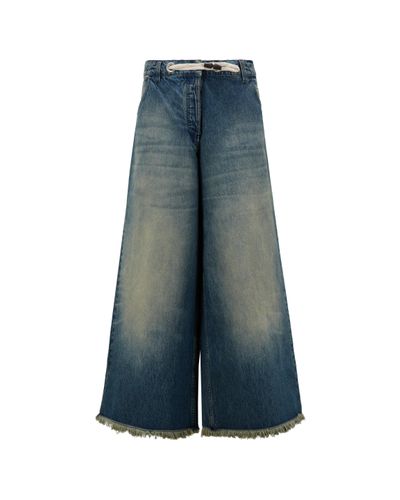8 MONCLER PALM ANGELS Wide Leg Jeans - Blue
