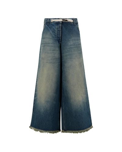 8 MONCLER PALM ANGELS Jeans a gamba ampia - Blu