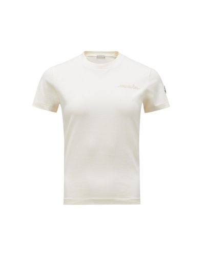 Moncler T-shirt mit perlenlogo - Weiß