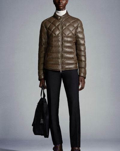 Moncler Grenelle Leather Jacket - Brown