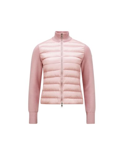 Moncler Padded Wool Cardigan - Pink