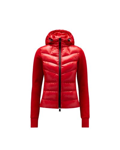 Moncler Wattiertes fleece-hoodie - Rot
