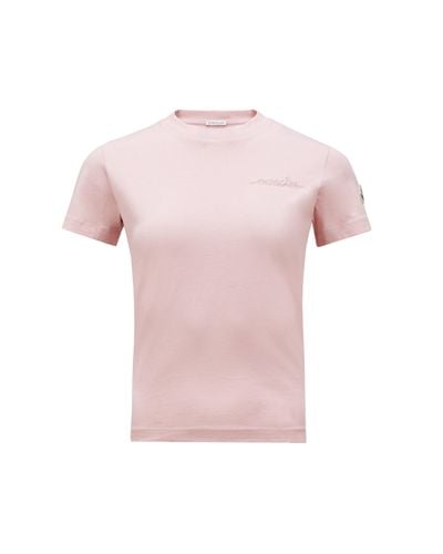 Moncler Beaded Logo T-shirt - Pink