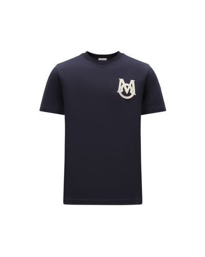 Moncler T-shirt mit monogramm - Blau