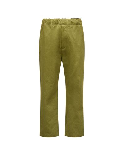 Moncler Pantalones de satén de algodón - Verde