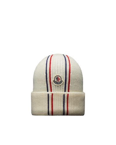 Moncler Berretto in lana tricolore - Bianco