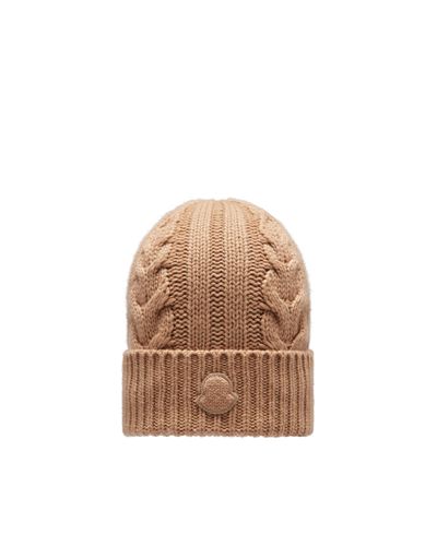 Moncler Berretto in cashmere a treccia - Marrone