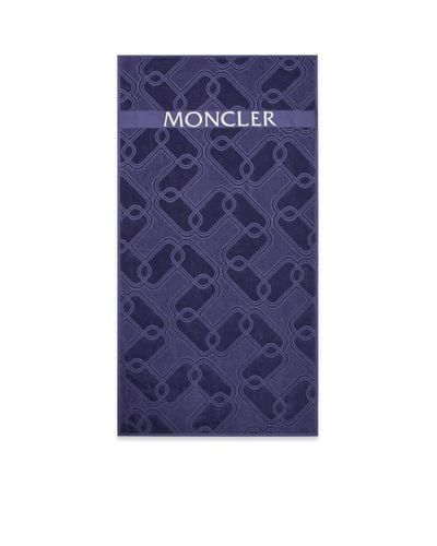Moncler Logo beach towel - Blau
