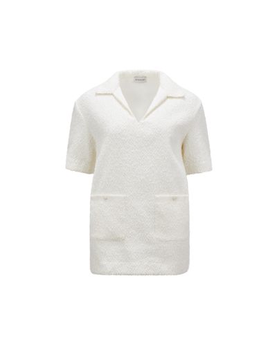 Moncler Tweed Polo Shirt - White