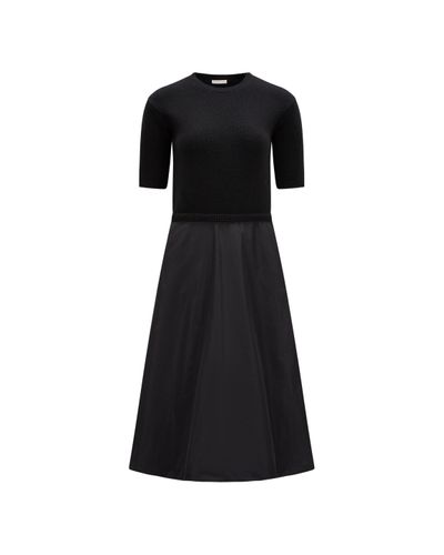 Moncler Wool & Taffeta Dress - Black