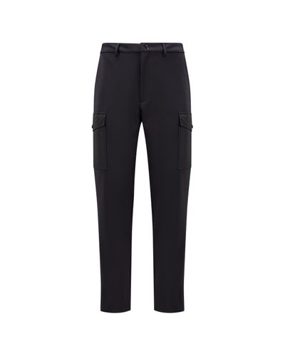 Moncler Jersey Cargo Trousers - Blue
