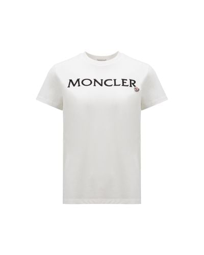 Moncler Camiseta con logotipo bordado - Blanco