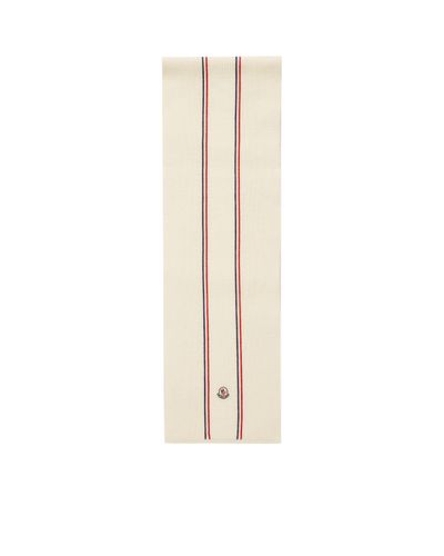 Moncler Tricolor Wool Scarf - White