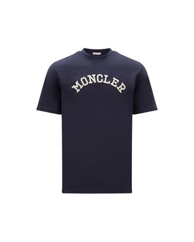 Moncler Camiseta con logotipo bordado - Azul