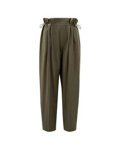 Moncler Wool Paperboy Trousers - Brown