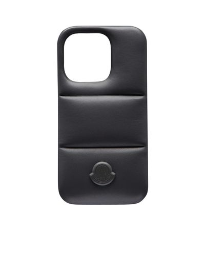 Moncler Funda para teléfono de piel acolchada - Negro