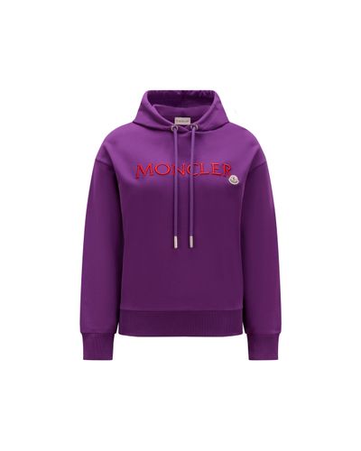 Moncler Sweat à capuche avec logo brodé - Violet