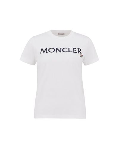 Moncler Embroidered Logo T-shirt White