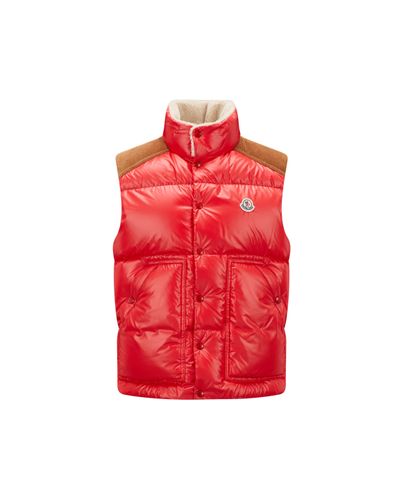 Moncler Gilet imbottito in piuma ardeche - Rosso