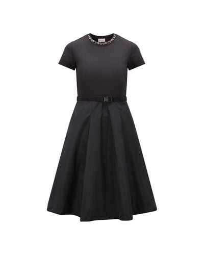 Moncler Kleid aus fleece und taft - Schwarz