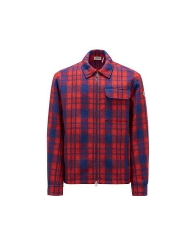 Moncler Plaid Wool Shirt - Red