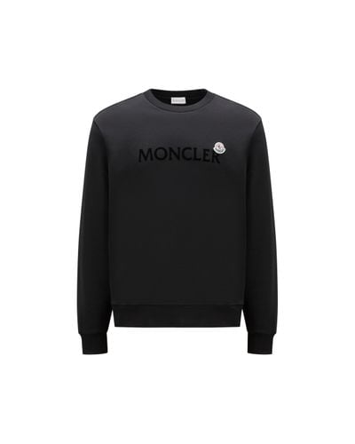 Moncler Sweatshirt mit logo-patch - Schwarz