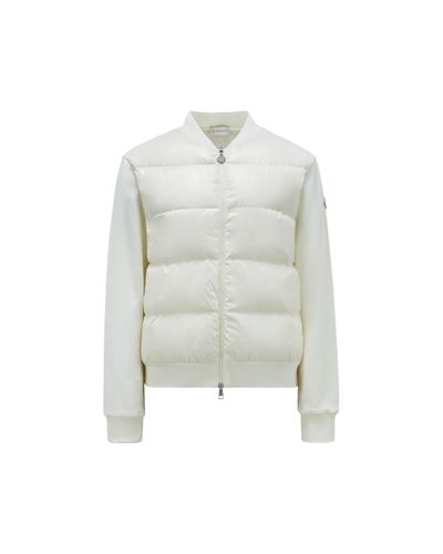 Moncler Wattiertes sweatshirt mit reißverschluss - Weiß