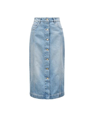 Moncler Denim Midi Skirt - Blue