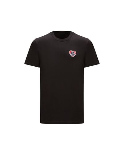 Moncler Heart Logo T Shirt - Black