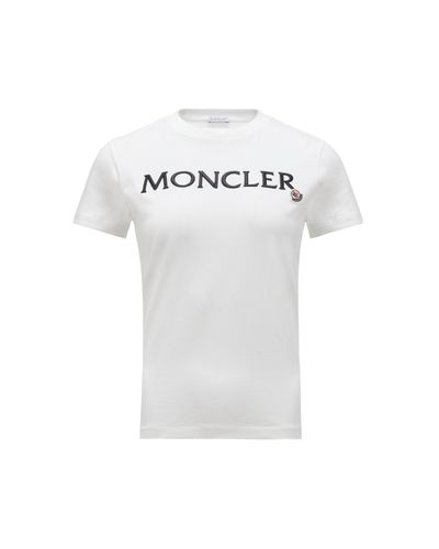 Moncler T-shirt mit logostickerei - Weiß