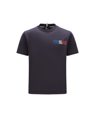 3 MONCLER GRENOBLE T-shirt à logo montagne - Bleu
