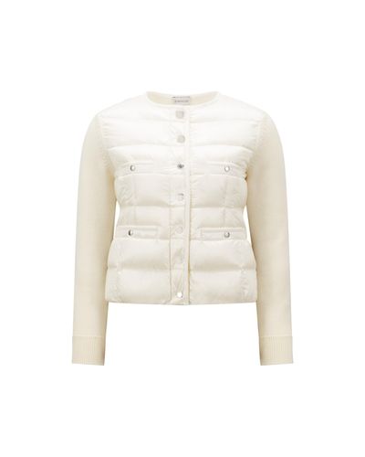 Moncler Cardigan matelassé en laine - Blanc