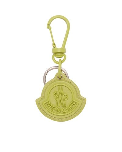 Moncler Logo Leather Key Ring Green
