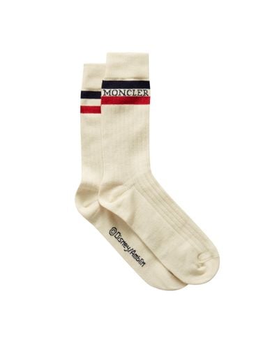 Moncler Cotton Logo Socks - Metallic