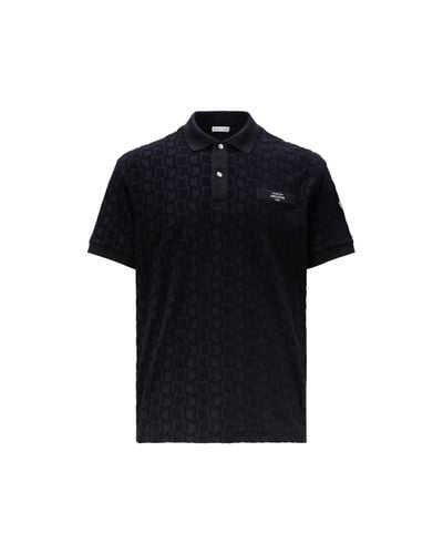 Moncler Terrycloth Polo Shirt - Black