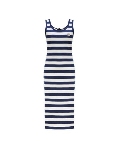 Moncler Striped Midi Dress - Blue