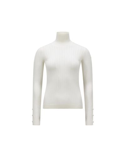 Moncler Wool & Cashmere Turtleneck Sweater - White
